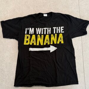 Black Graphic T-Shirt with Yellow Print